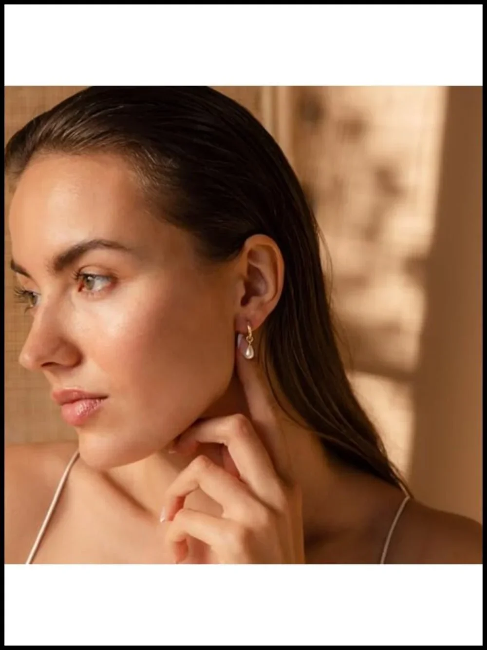 Gold Plated Freshwater Pearl Drop Dangle Earrings Hypoallergenic Women's Bridal